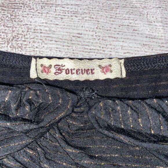 Forever 21 brand new bodycon stripe tank w/shimmer stripes, drape rouge top sz L - Picture 8 of 8